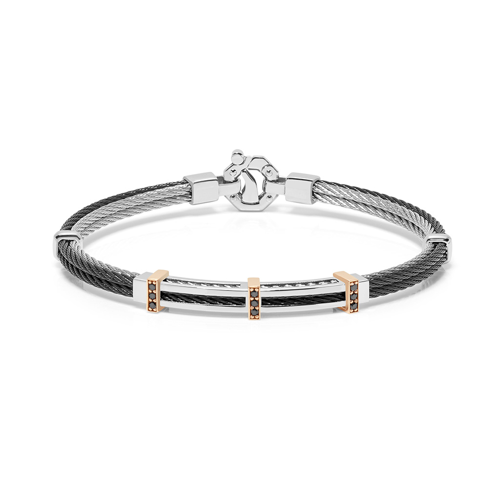 black diamonds rose gold bracelet for man Baraka Safijen