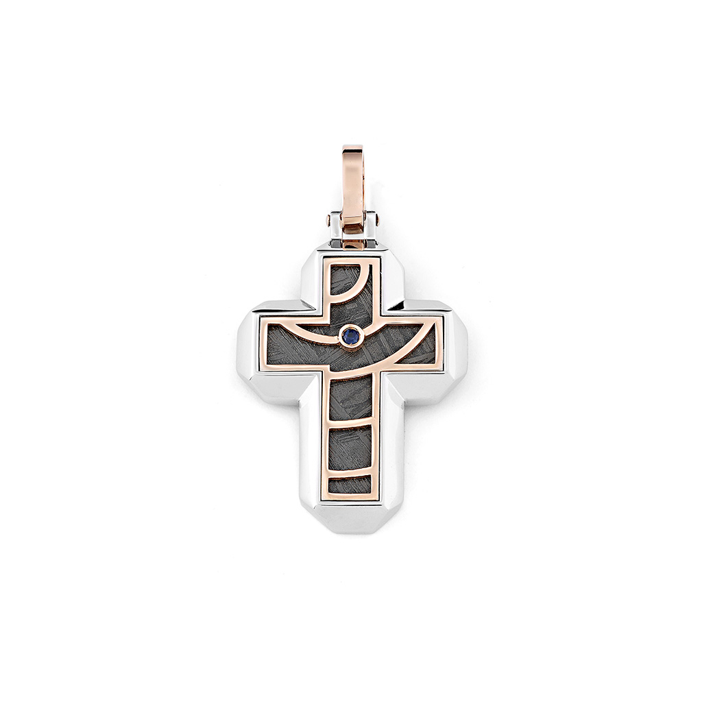 Meteorite pendant cross for man Baraka luxury jewellery Safijen